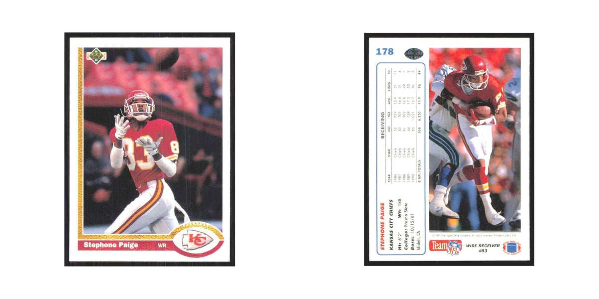 1991 Upper Deck Stephone Paige Chiefs #178