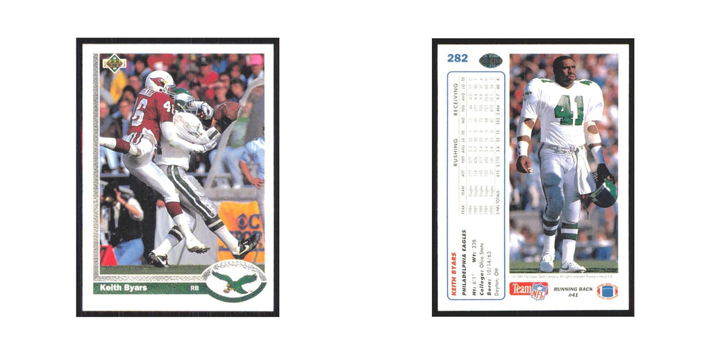 1991 Upper Deck Keith Byars Eagles #282