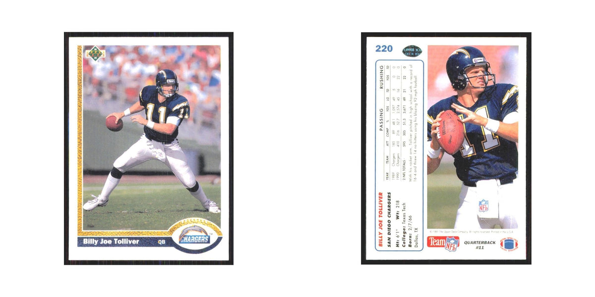 1991 Upper Deck Billy Joe Tolliver San Diego Chargers #220
