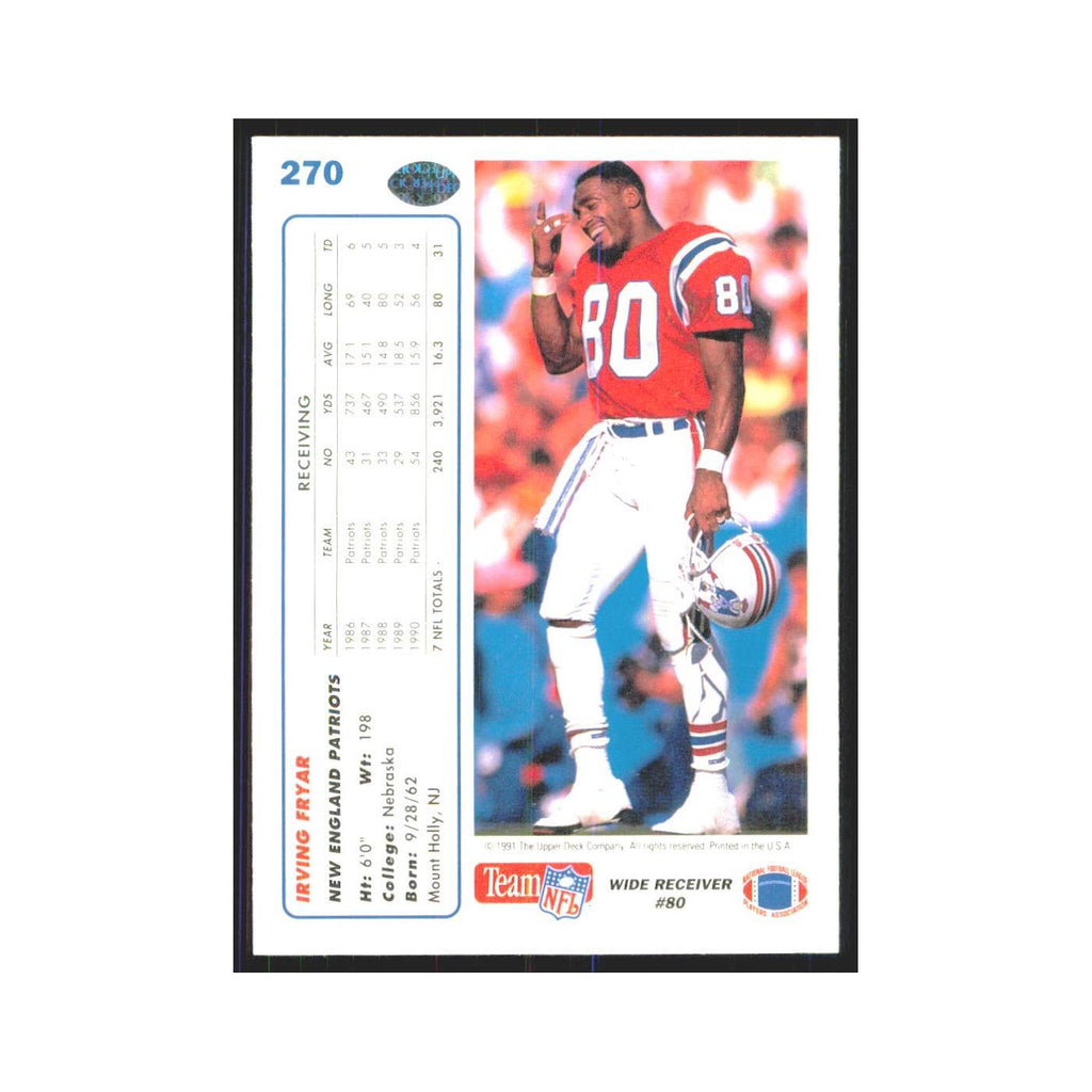 1991 Upper Deck Irving Fryar Patriots #270
