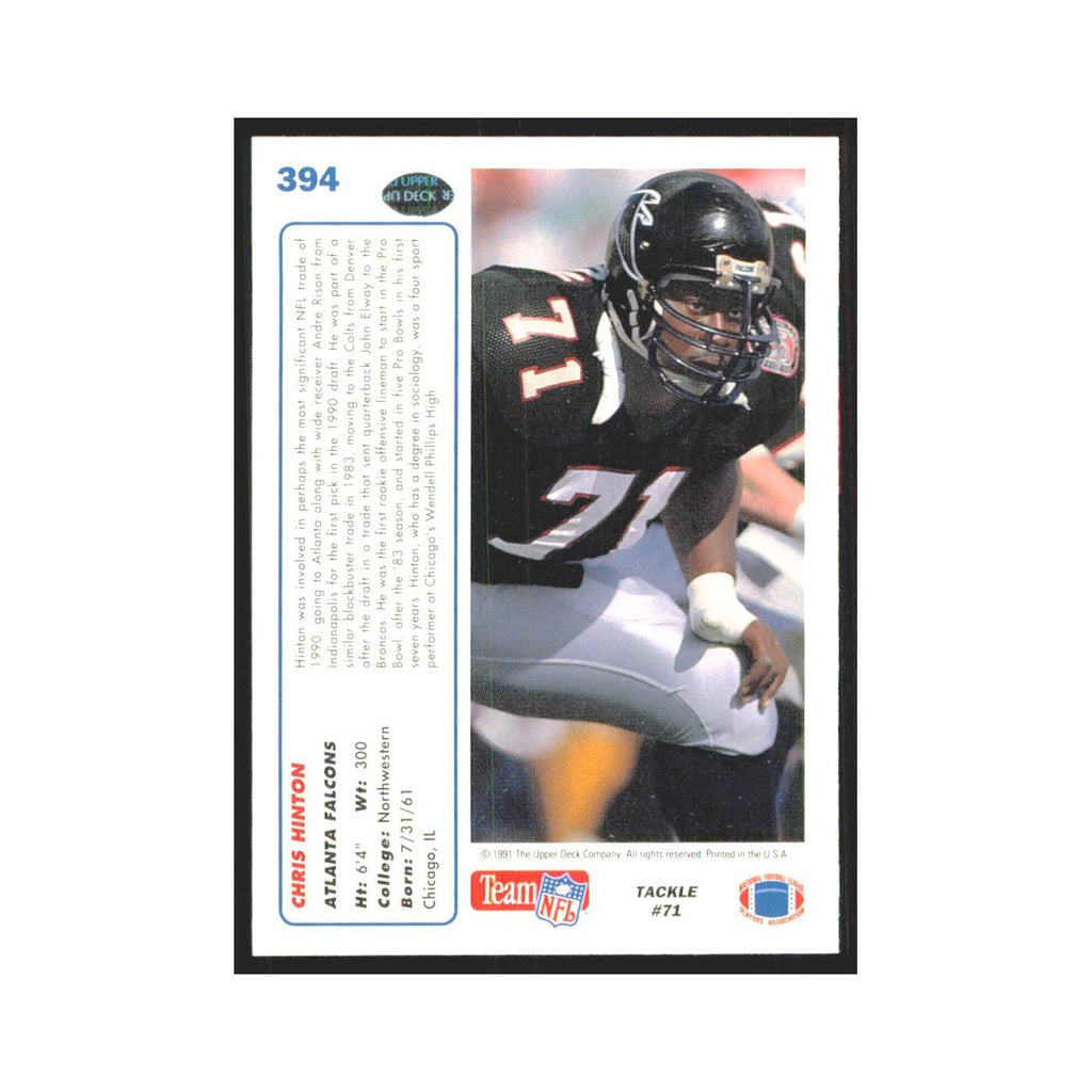 1991 Upper Deck Chris Hinton Falcons #394