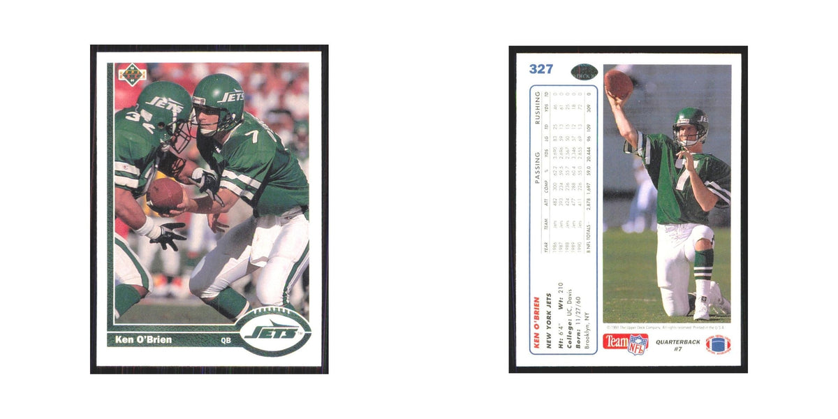 1991 Upper Deck Ken O'Brien Jets #327
