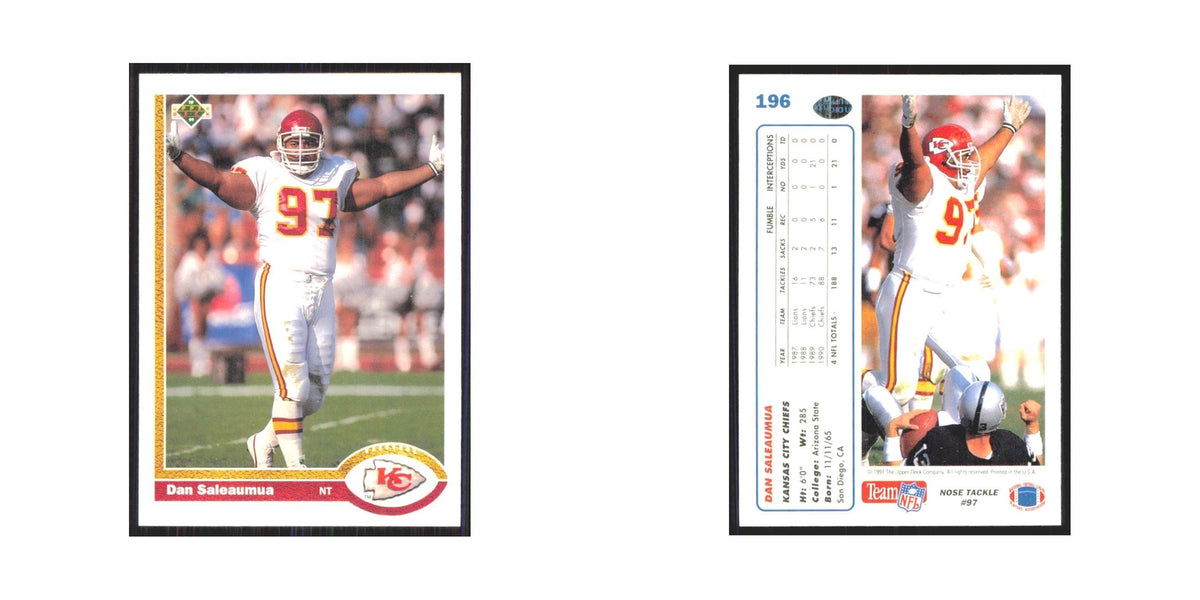 1991 Upper Deck Dan Saleaumua Chiefs #196