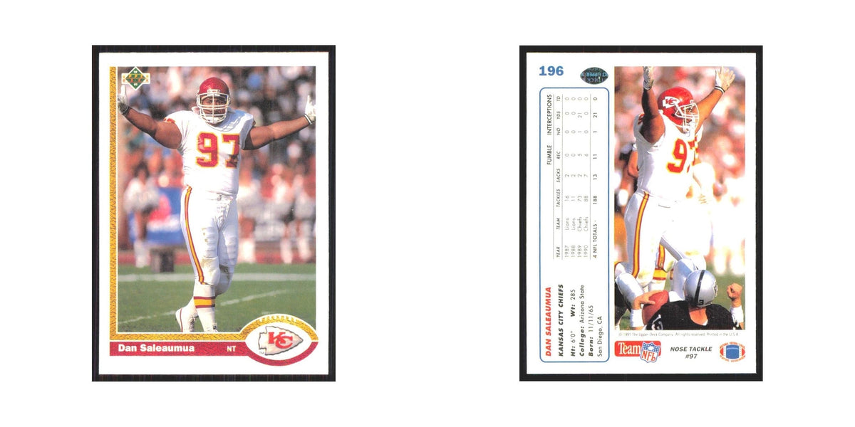 1991 Upper Deck Dan Saleaumua Chiefs #196