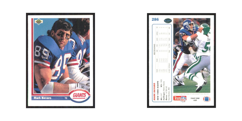 1991 Upper Deck Mark Bavaro Giants #286