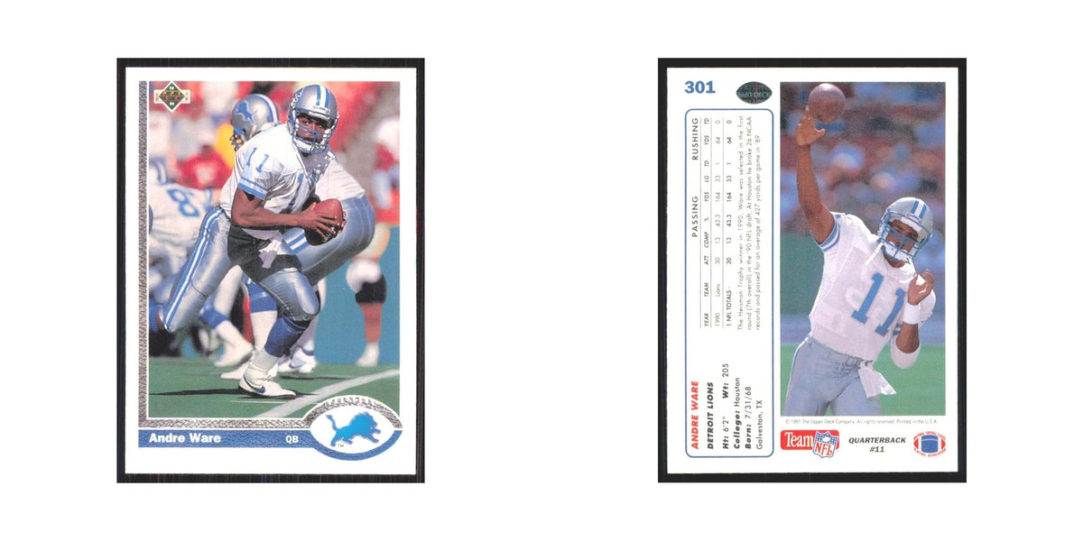 1991 Upper Deck Andre Ware Lions #301