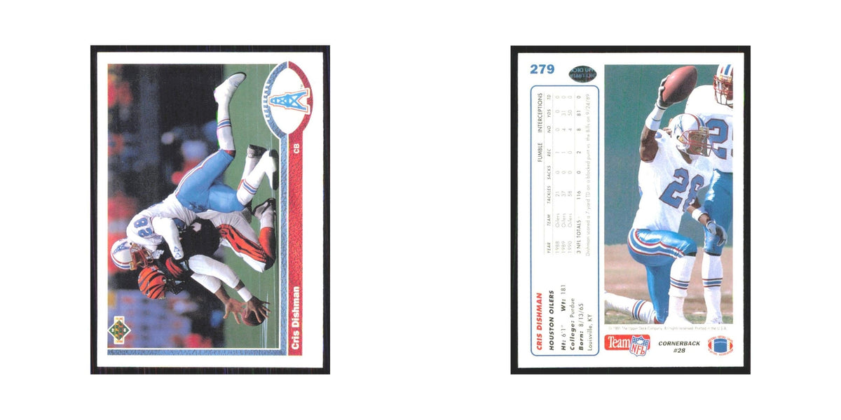 1991 Upper Deck Cris Dishman Houston Oilers #279