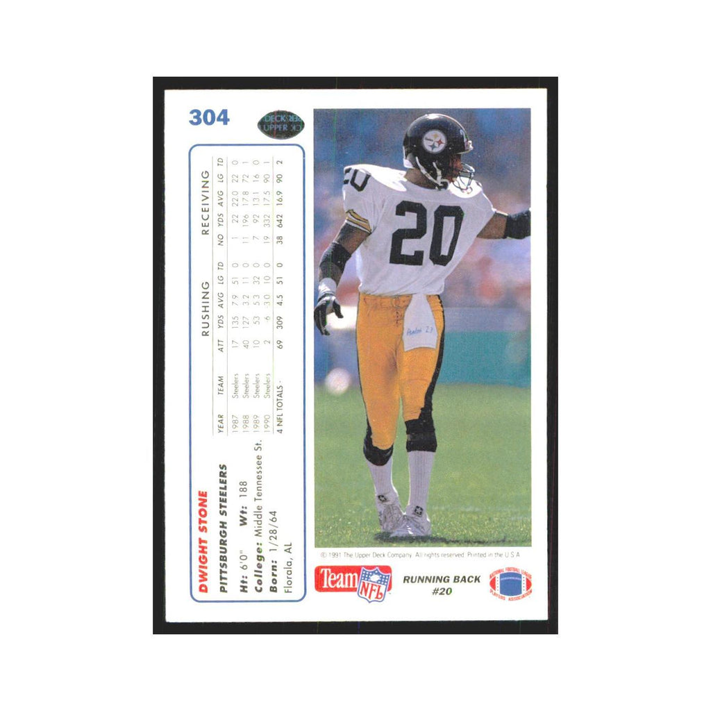 1991 Upper Deck Dwight Stone Steelers #304