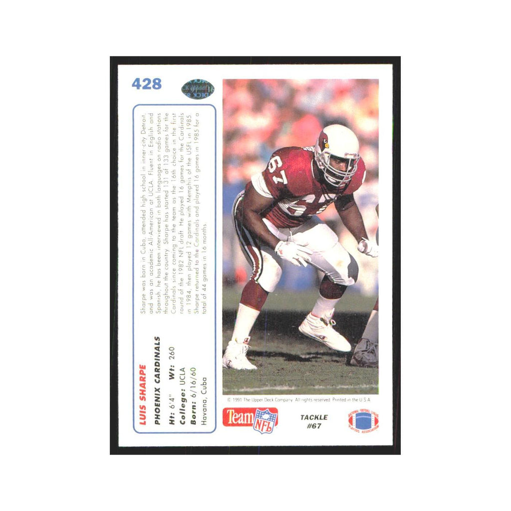 1991 Upper Deck Luis Sharpe Phoenix Cardinals #428
