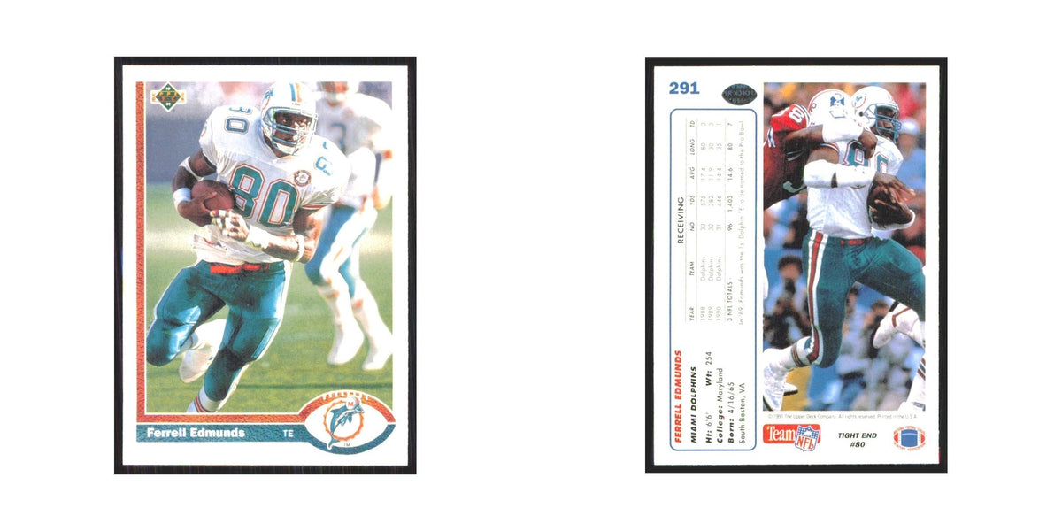 1991 Upper Deck Ferrell Edmunds Dolphins #291