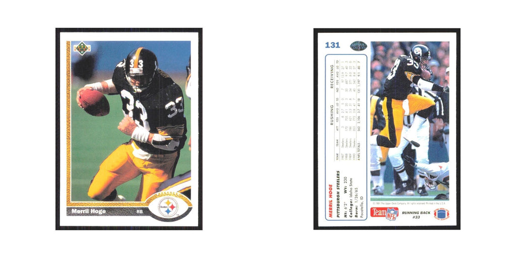 1991 Upper Deck Merril Hoge Steelers #131