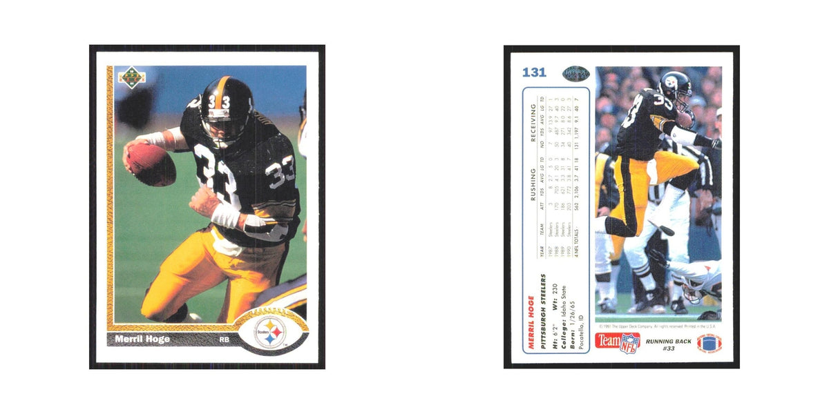 1991 Upper Deck Merril Hoge Steelers #131