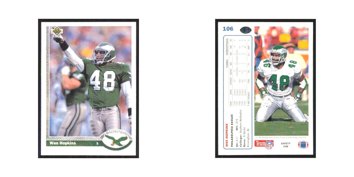 1991 Upper Deck Wes Hopkins Eagles #106