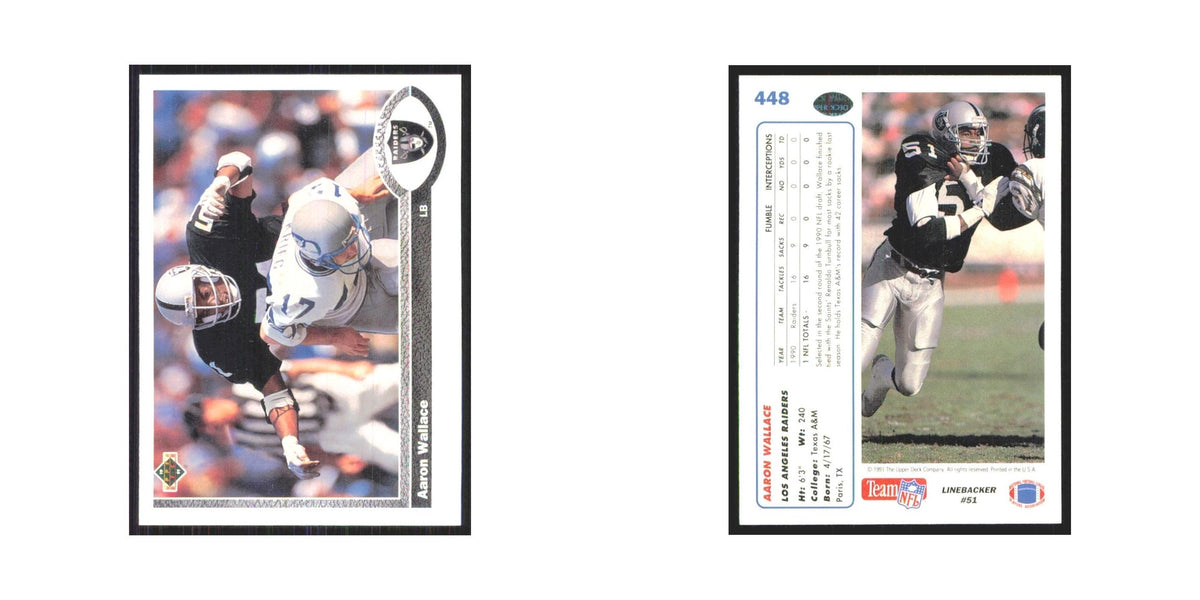 1991 Upper Deck Aaron Wallace Los Angeles Raiders #448