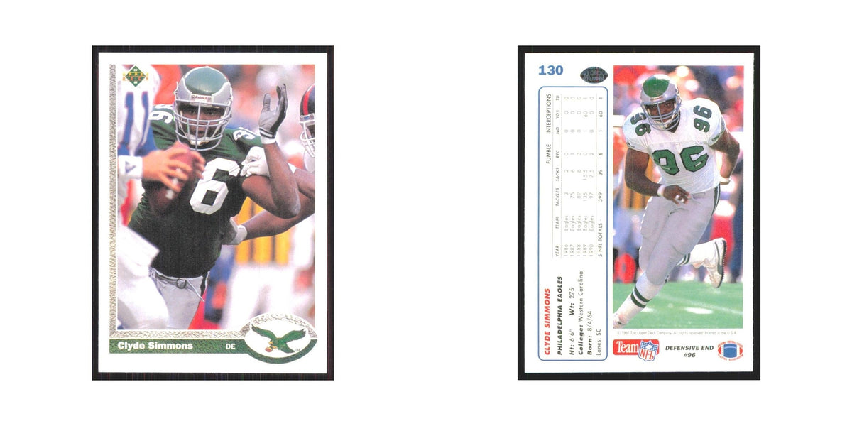 1991 Upper Deck Clyde Simmons Eagles #130