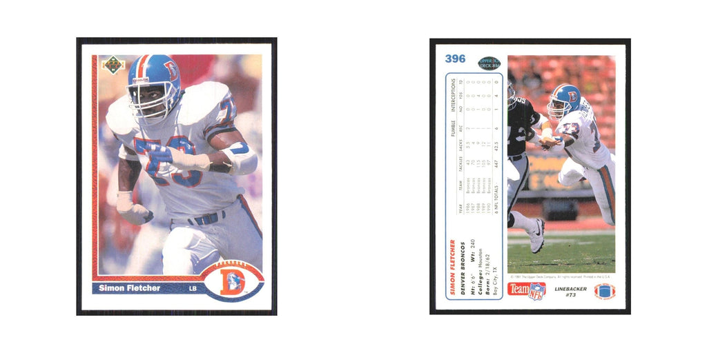 1991 Upper Deck Simon Fletcher Broncos #396