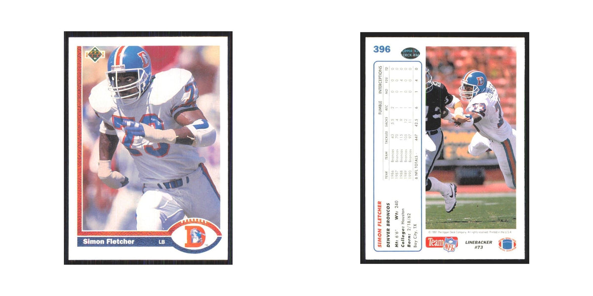 1991 Upper Deck Simon Fletcher Broncos #396