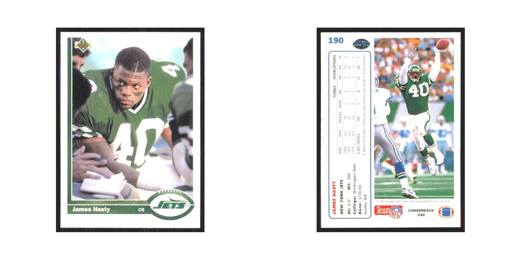 1991 Upper Deck James Hasty Jets #190