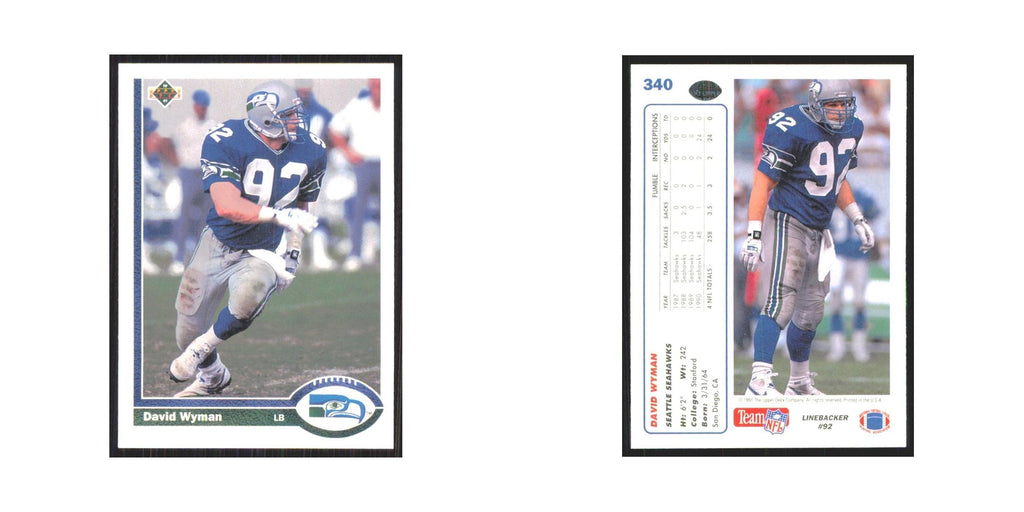 1991 Upper Deck David Wyman Seahawks #340