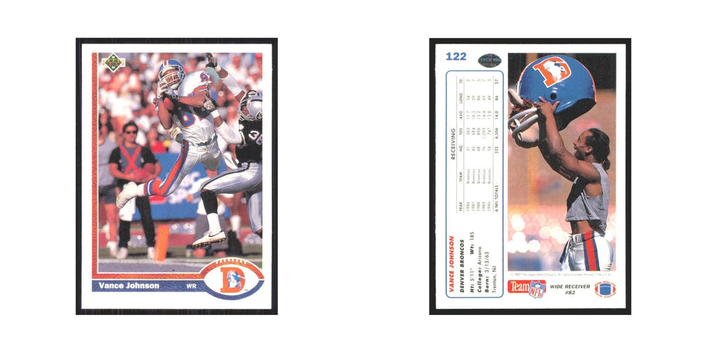 1991 Upper Deck Vance Johnson Broncos #122
