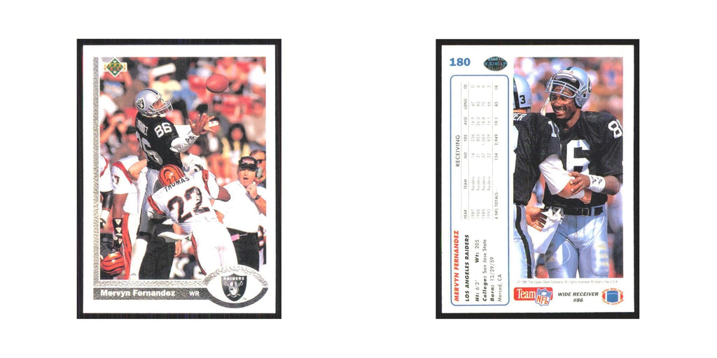 1991 Upper Deck Mervyn Fernandez Los Angeles Raiders #180
