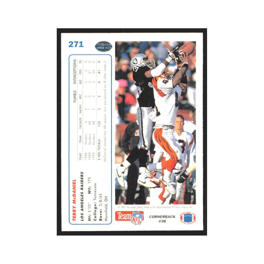 1991 Upper Deck Terry McDaniel Los Angeles Raiders #271