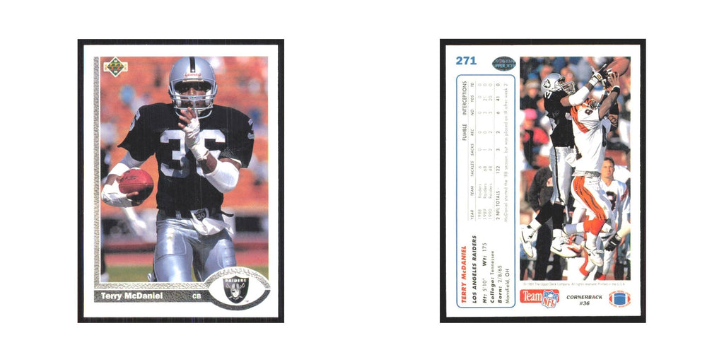 1991 Upper Deck Terry McDaniel Los Angeles Raiders #271