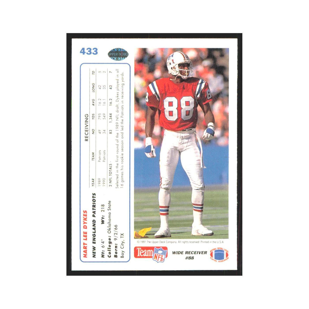 1991 Upper Deck Hart Lee Dykes Patriots #433
