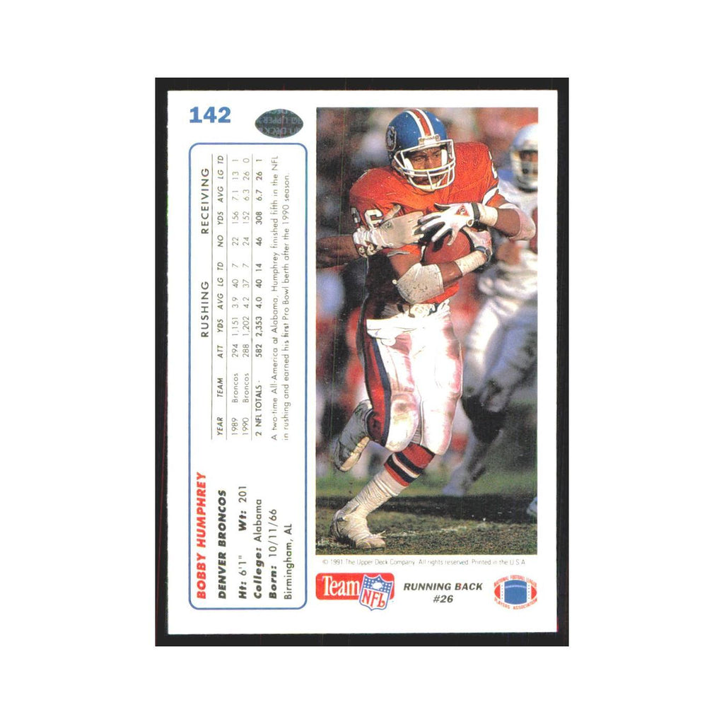 1991 Upper Deck Bobby Humphrey Broncos #142