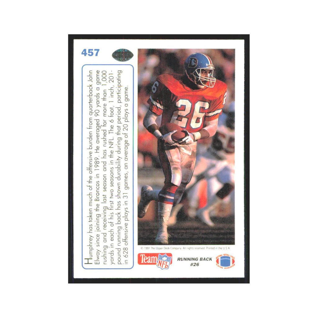 1991 Upper Deck Bobby Humphrey Broncos #457