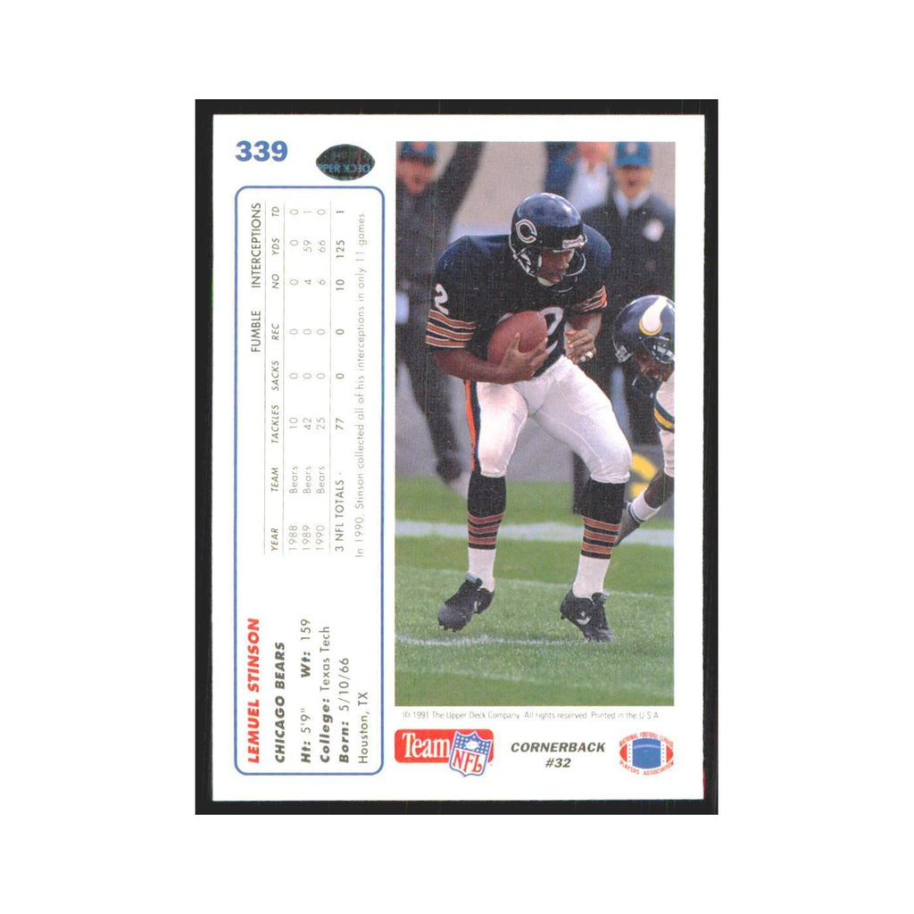 1991 Upper Deck Lemuel Stinson Bears #339