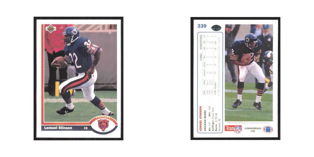 1991 Upper Deck Lemuel Stinson Bears #339