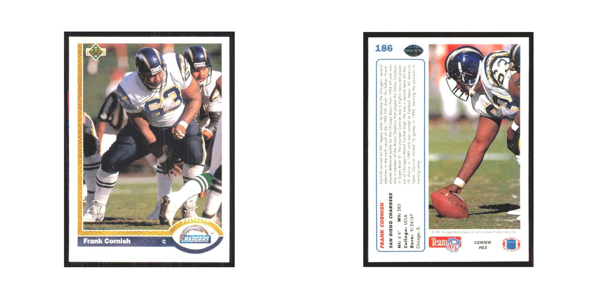 1991 Upper Deck Frank Cornish San Diego Chargers #186