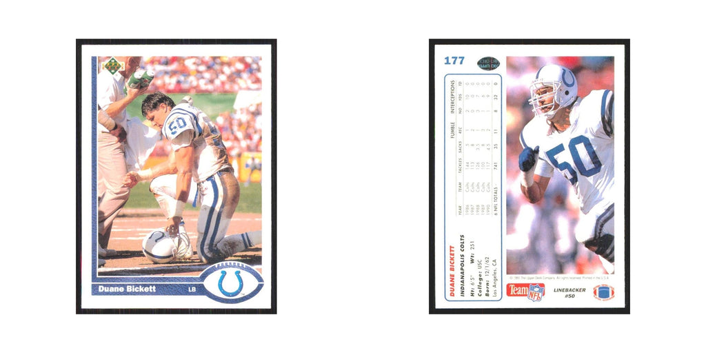 1991 Upper Deck Duane Bickett Colts #177