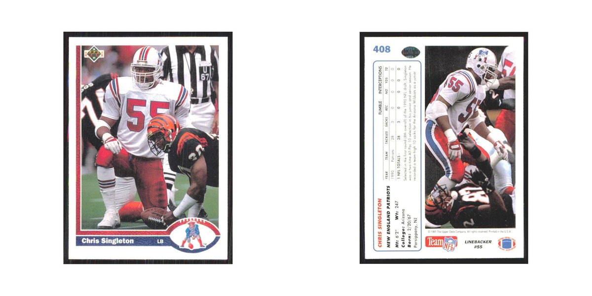 1991 Upper Deck Chris Singleton Patriots #408