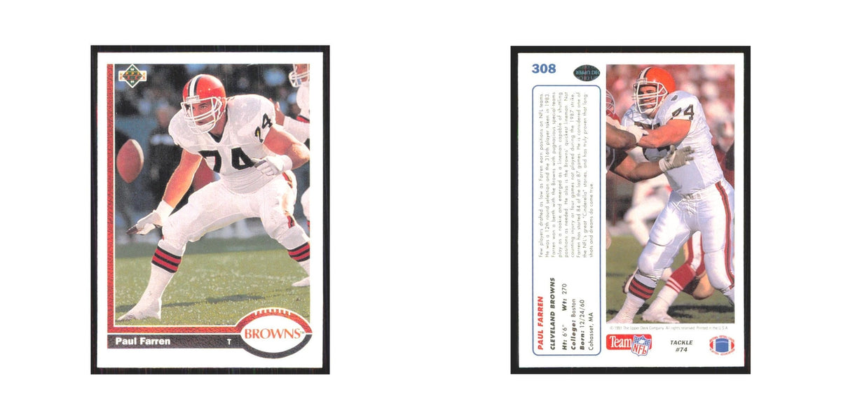 1991 Upper Deck Paul Farren Browns #308