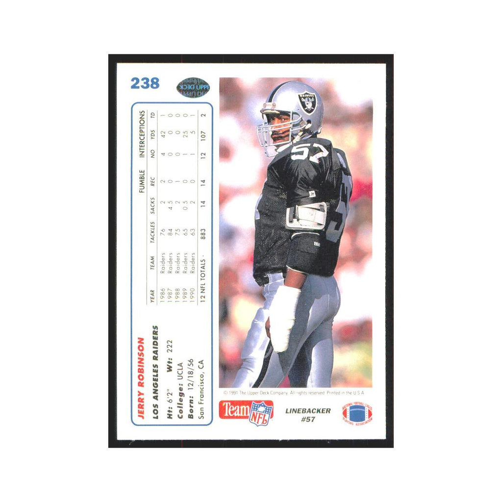 1991 Upper Deck Jerry Robinson Los Angeles Raiders #238