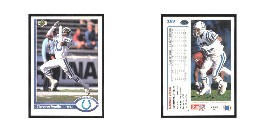 1991 Upper Deck Clarence Verdin Colts #169
