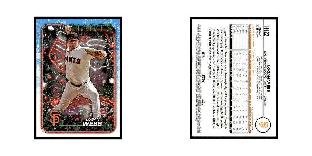 Logan Webb 2024 Topps Holiday #H122 San Francisco Giants Baseball Card NM