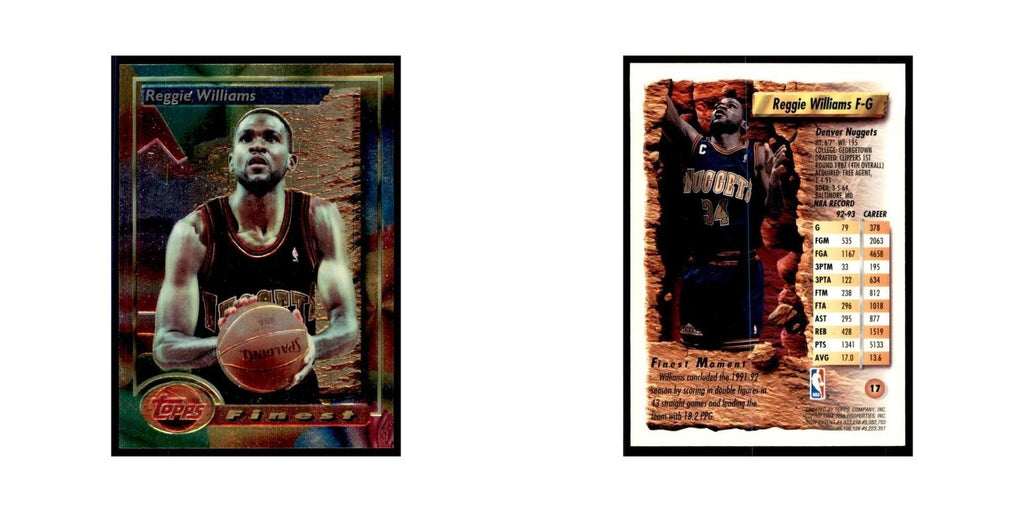 1993 Topps Finest Reggie Williams Basketball Cards #17
