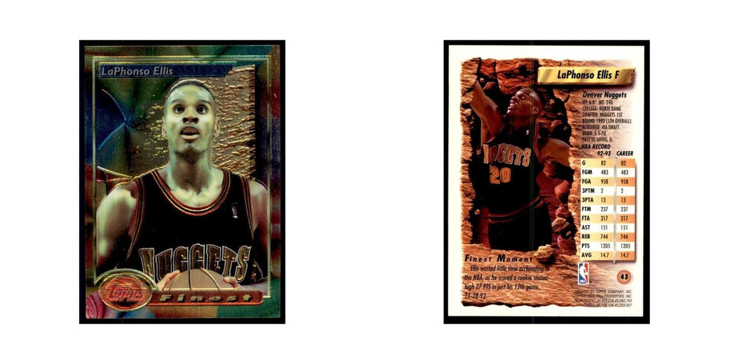 1993 Topps Finest LaPhonso Ellis Basketball Cards #43