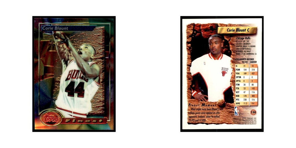 1993 Topps Finest Corie Blount Basketball Cards #134