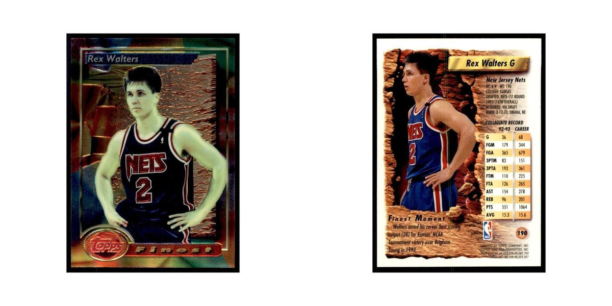 1993 Topps Finest Rex Walters Basketball Cards #190