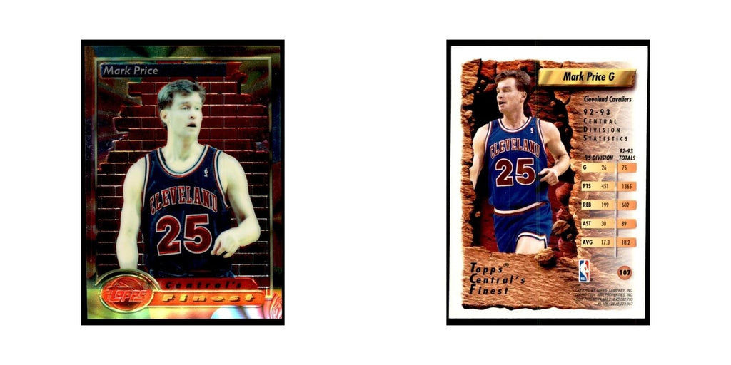 1993 Topps Finest Mark Price Basketball Cards #107