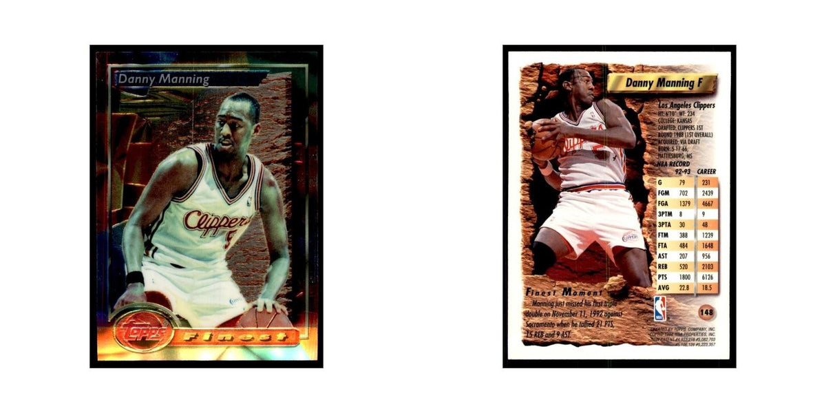 1993 Topps Finest Danny Manning Basketball Cards #148
