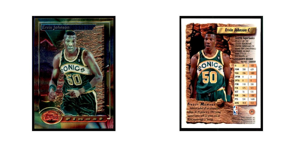 1993 Topps Finest Ervin Johnson Basketball Cards #71