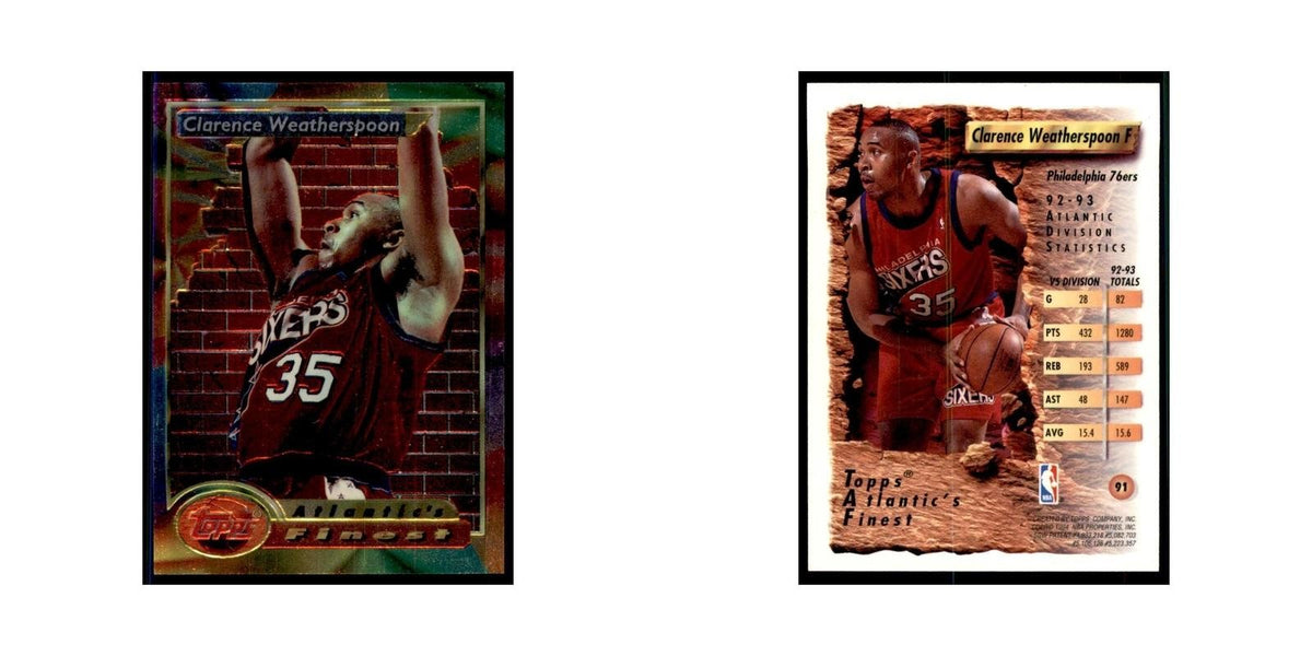 1993 Topps Finest Clarence Weatherspoon Basketball Cards #91