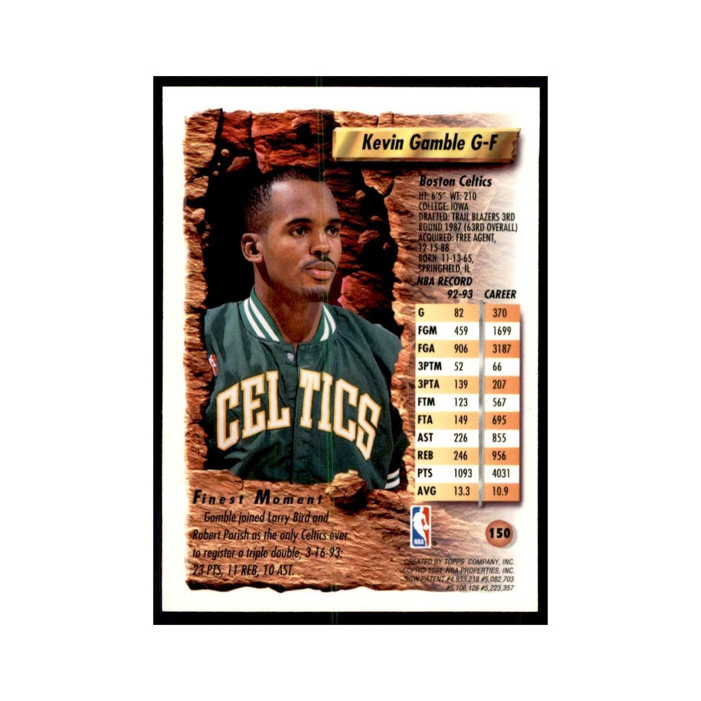 1993 Topps Finest Kevin Gamble Basketball Cards #156