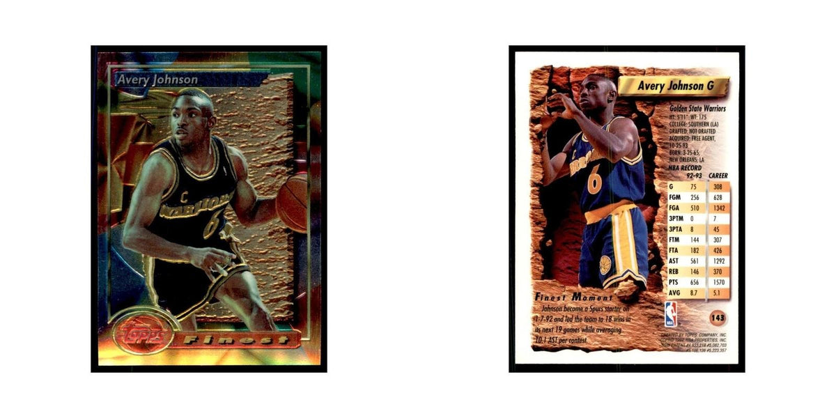 1993 Topps Finest Avery Johnson Basketball Cards #143
