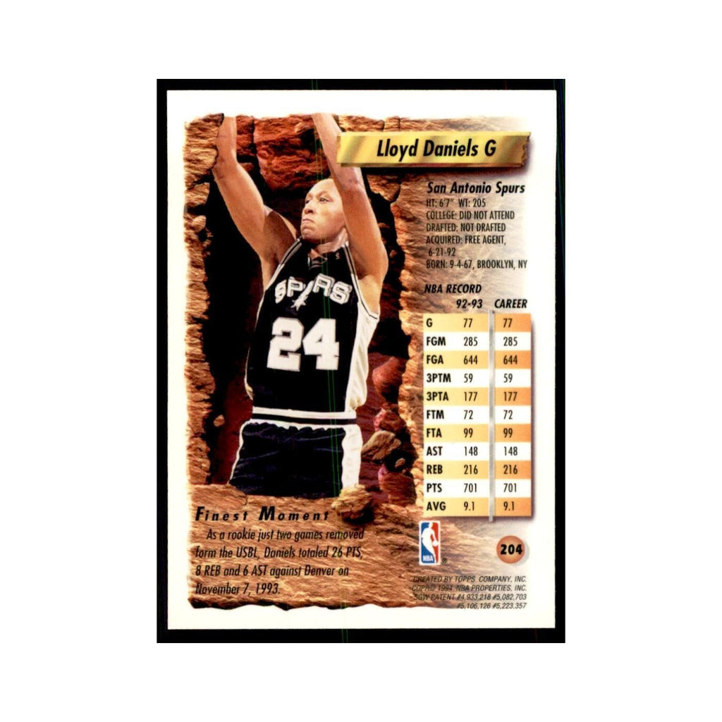 1993 Topps Finest Lloyd Daniels Basketball Cards #204
